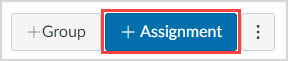 In Canvas, the Add Assignment button is highlighted.